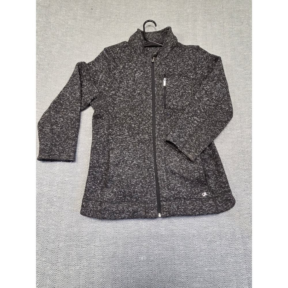 Calvin Klein Performance Womens Marled Full Zip Jacket Black White CKJOH1175J‎